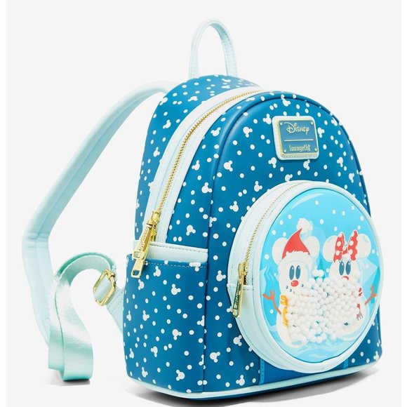 🎊Loungefly Minnie & Mickey Snow Globe mini backpack - Picture 3 of 9